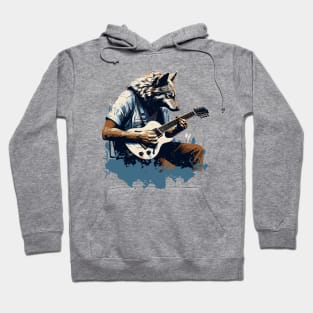 Wolf Playing Guitar Hoodie